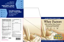 Label for Whey Factors Natural French Vanilla Flavor