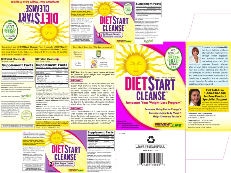 Label for DietStart Cleanse 1 Fat Cleanse Formula