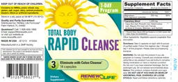 Label for Total Body Rapid Cleanse