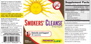Label for Smokers' Cleanse