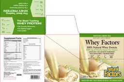 Label for Whey Factors Matcha Green Tea