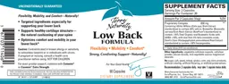 Label for Low Back Formula