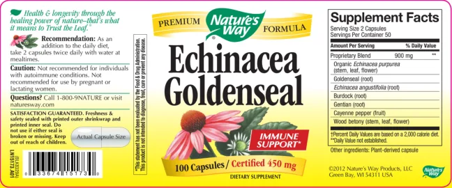 Label for Echinacea Goldenseal