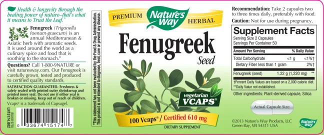 Label for Fenugreek Seed