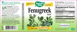 Label for Fenugreek Seed