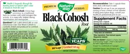Label for Black Cohosh Root