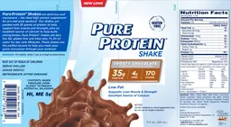 Label for Pure Protein Shake Frosty Chocolate