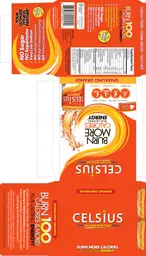 Label for Celsius Sparkling Orange
