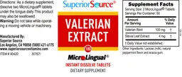 Label for Valerian Extract