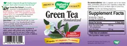 Label for Green Tea Standardized