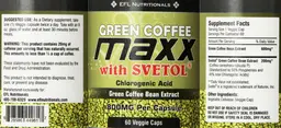 Label for Green Coffee Maxx with Svetol
