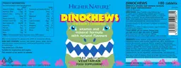 Label for Dinochews Children's Chewable