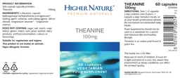 Label for Theanine 100 mg