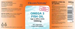 Label for Omega 3 Fish Oil 1000 mg