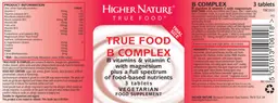 Label for True Food B Complex