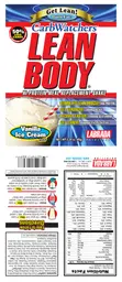 Label for Carb Watchers Lean Body Vanilla Ice Cream Flavor