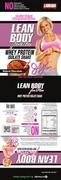 Label for Lean Body For Her Whey Protein Isolate Shake Natural Chocolate Flavor