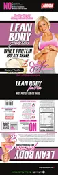 Label for Lean Body For Her Whey Protein Isolate Shake Natural Vanilla Flavor