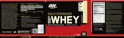 Label for Gold Standard 100% Whey Vanilla Ice Cream