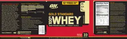 Label for Gold Standard 100% Whey Vanilla Ice Cream