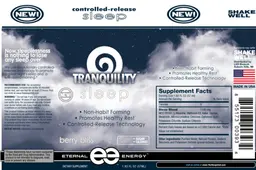 Label for Tranquility Sleep Berry Bliss