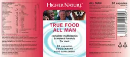 Label for True Food All Man