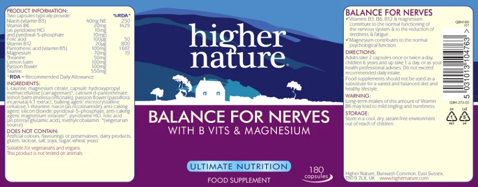 Label for Balance For Nerves