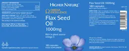 Label for Flax Seed Oil 1000 mg