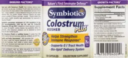 Label for Colostrum Plus Kosher