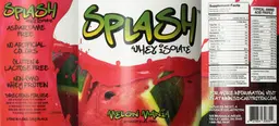 Label for Splash Whey Isolate Melon Mania