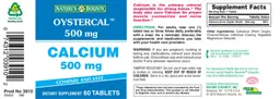 Label for Calcium 500 mg
