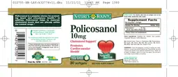 Label for Policosanol 10 mg