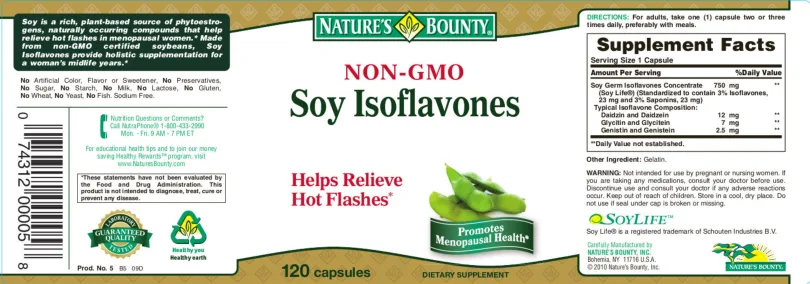Label for Non-GMO Soy Isoflavones