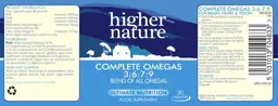 Label for Complete Omegas 3:6:7:9