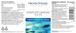 Label for Complete Omegas 3:6:7:9