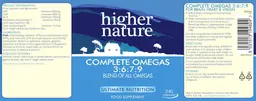 Label for Complete Omegas 3:6:7:9