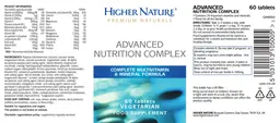 Label for Advanced Nutrition Complex