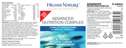 Label for Advanced Nutrition Complex