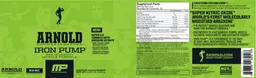 Label for Arnold Schwarzenegger Iron Pump Blue Razz