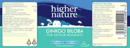 Label for Ginkgo Biloba