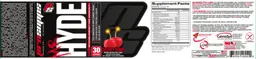 Label for Mr Hyde Intense Energy Pre Workout Cherry Bomb
