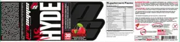 Label for Mr Hyde Intense Energy Pre Workout Fruit Punch