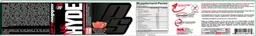Label for Mr Hyde Intense Energy Pre Workout Watermelon