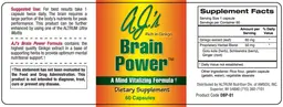 Label for A.J.'s Brain Power