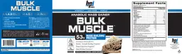 Label for Bulk Muscle Cookies and Cream
