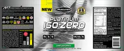 Label for Platinum Iso-Zero Unflavored
