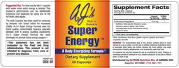 Label for A.J.'s Super Energy