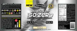 Label for Platinum Iso-Zero Vanilla