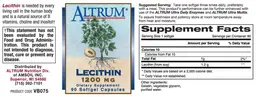 Label for Lecithin 1200 mg
