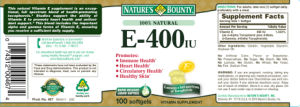 Label for E-400 IU
